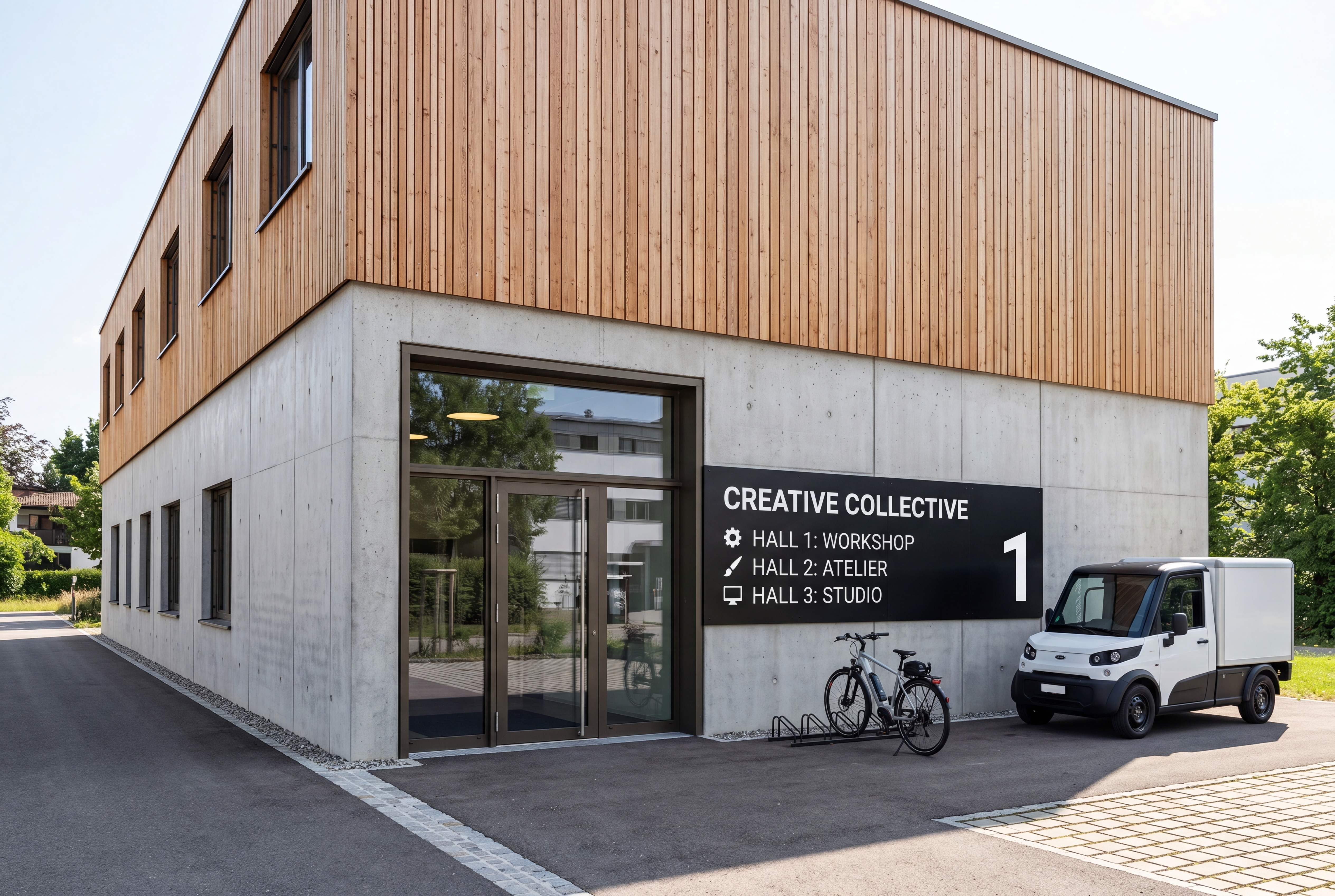 Fassade mit professioneller Beschriftung