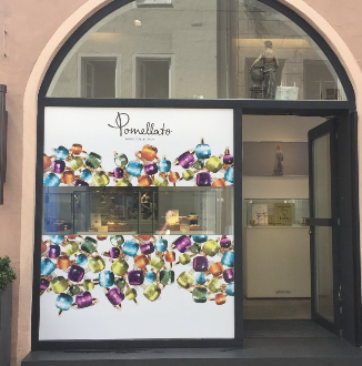 Teilflächige Schaufensterfolierung – Pomellato